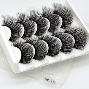 DOCOCER  NEW 13 Styles 5 Pairs Mink Hair False Eyelashes Natural/Thick Long Eye Lashes Wispy Makeup Beauty Extension Tools