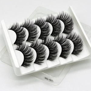 DOCOCER  NEW 13 Styles 5 Pairs Mink Hair False Eyelashes Natural/Thick Long Eye Lashes Wispy Makeup Beauty Extension Tools