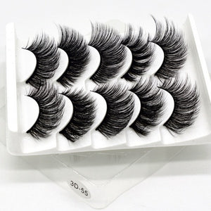 DOCOCER  NEW 13 Styles 5 Pairs Mink Hair False Eyelashes Natural/Thick Long Eye Lashes Wispy Makeup Beauty Extension Tools