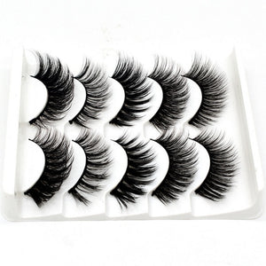 DOCOCER  NEW 13 Styles 5 Pairs Mink Hair False Eyelashes Natural/Thick Long Eye Lashes Wispy Makeup Beauty Extension Tools