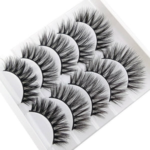 DOCOCER  NEW 13 Styles 5 Pairs Mink Hair False Eyelashes Natural/Thick Long Eye Lashes Wispy Makeup Beauty Extension Tools